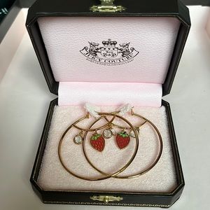 Juicy Couture Gold Strawberry Hoops